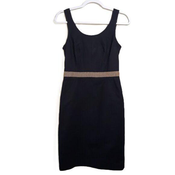 Club Monaco Navy Cotton Blend Sleeveless Sheath Mini Dress 4 Preppy Academia - Picture 1 of 9